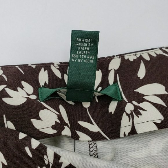 Lauren Ralph Lauren Brown Floral Pencil Skirt - Picture 7 of 9